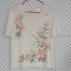 Vintage Alfred Dunner scalloped floral print sweater